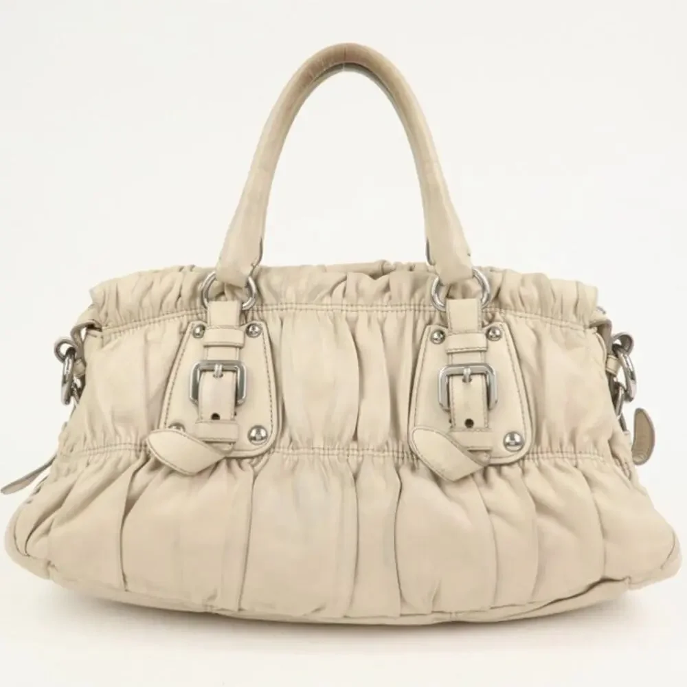 💎✨STUNNING✨💎Authentic PRADA Gathered 2Way Shoulder Bag - Picture 4 of 15